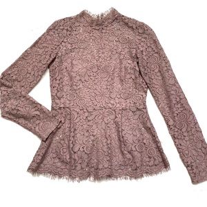 Long Sleeve Mauve Lace Top